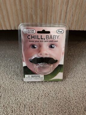 Fred Chill, Baby Black Mustache Silicone Pacifier for Kids - Brand New